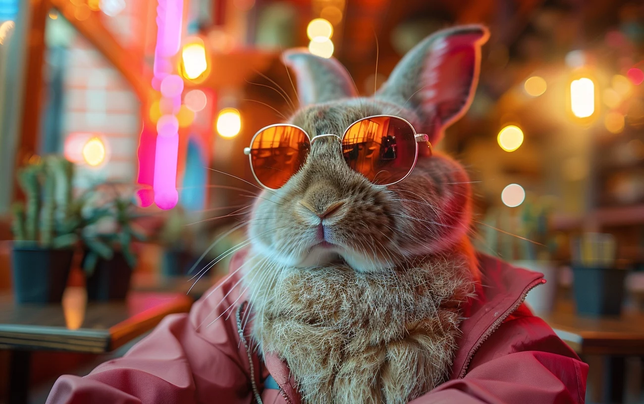 Midjourney Bilder erstellen Hase mit Sonnenbrille