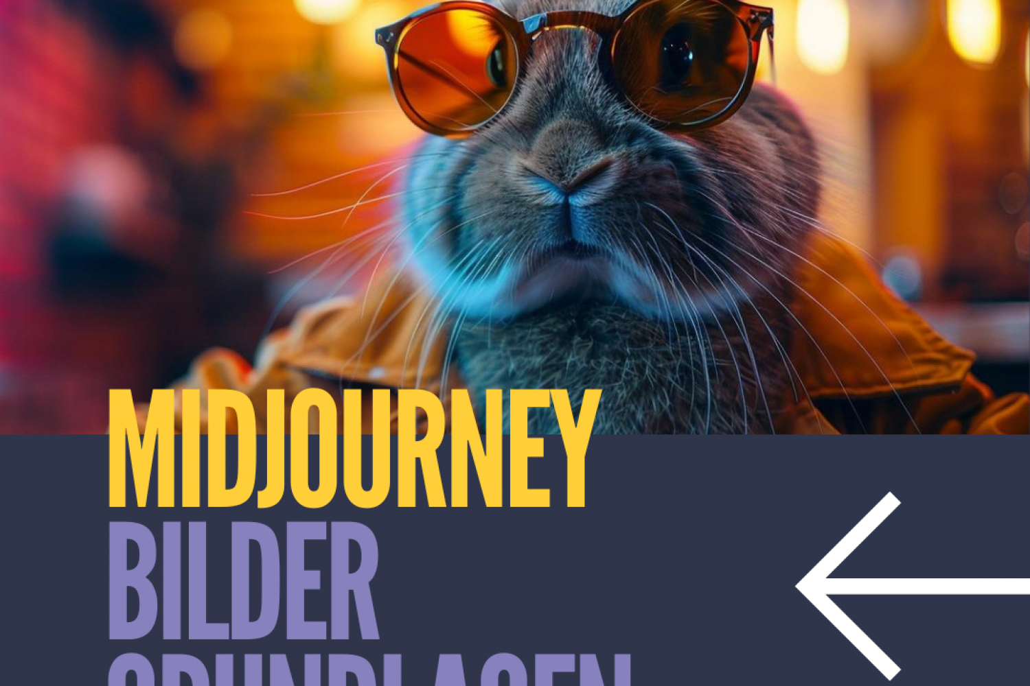 Midjourney Bilder erstellen Thumbnail, Hase mit Sonnenbrille